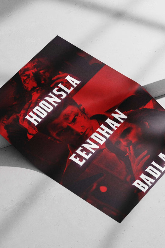 Hoonsla Eendhan Badla 1990S Bollywood Gangster Digital Collage Poster – Red Filter Art