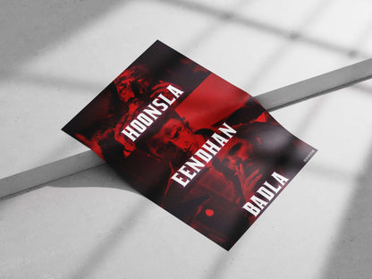 Hoonsla Eendhan Badla 1990S Bollywood Gangster Digital Collage Poster – Red Filter Art