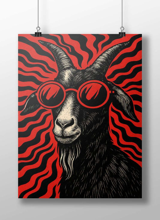 Goat Pop Art Movement Modern Pop Art Matte BoizzBoard rigid print — Art wall art India | PosterBoizz