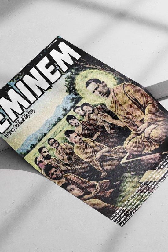 EMINEM and Indian hip-hop artists Brodha V, Krsna @KrsnaC, Karma, Emiway. Main Subject: EMINEM and Indian hip-hop artists
