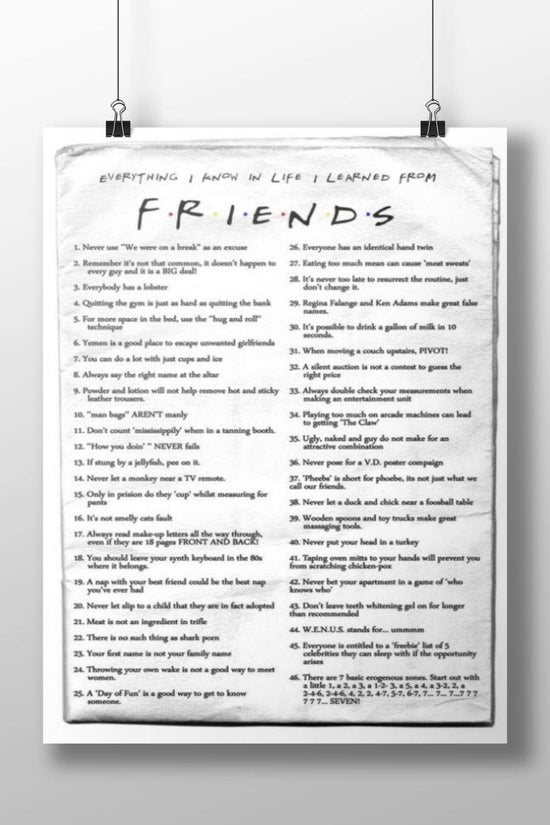 The television show "Friends" Main Subject: The television show "Friends" Matte BoizzBoard rigid print — Series wall art