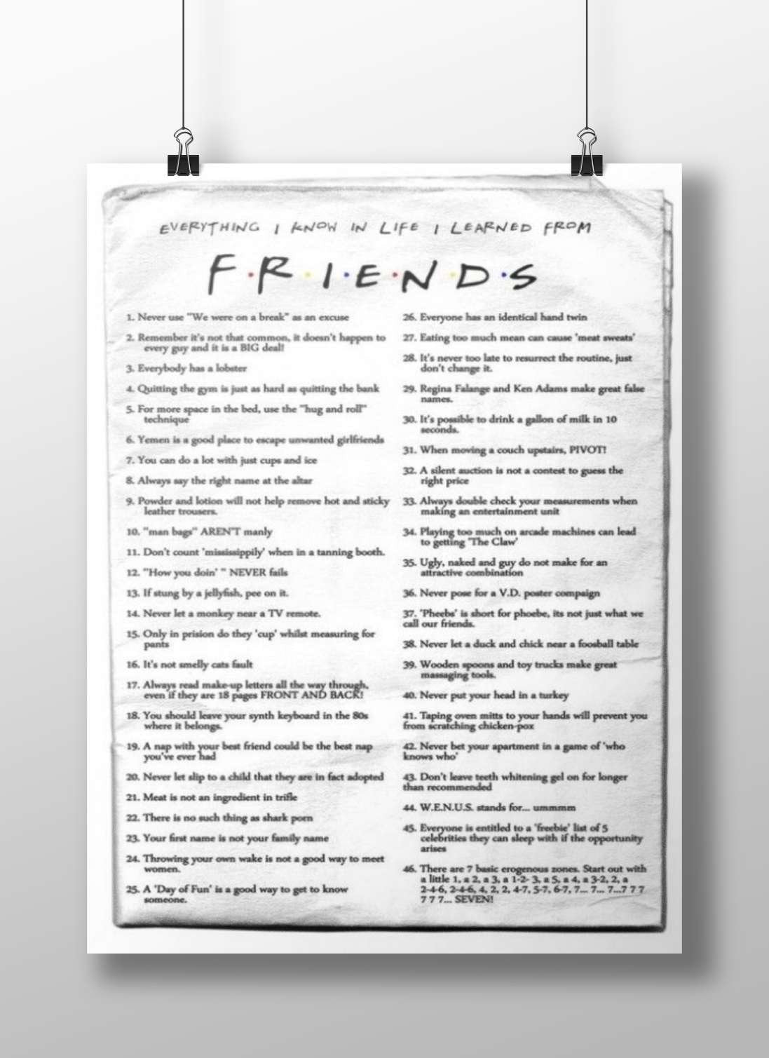 The television show "Friends" Main Subject: The television show "Friends" Matte BoizzBoard rigid print — Series wall art