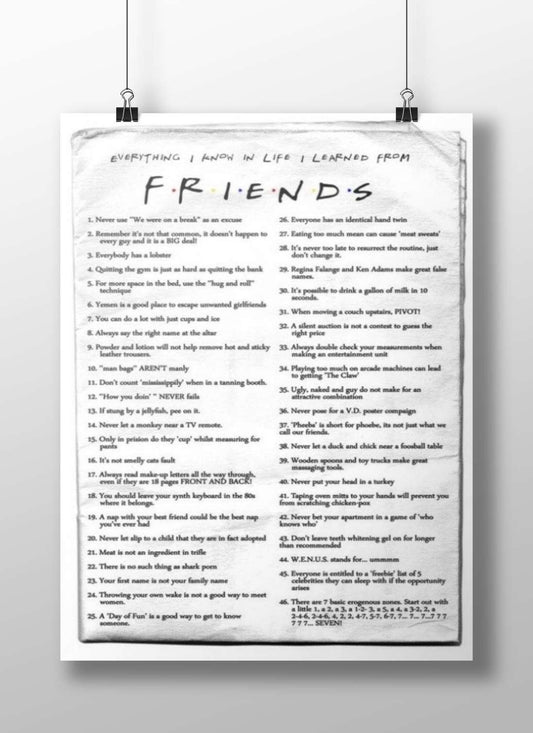 The television show "Friends" Main Subject: The television show "Friends" Matte BoizzBoard rigid print — Series wall art