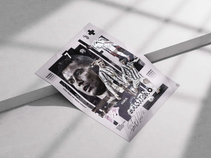 Cristiano Ronaldo Juventus Poster – Black & White CR7 Wall Art for Football Fans