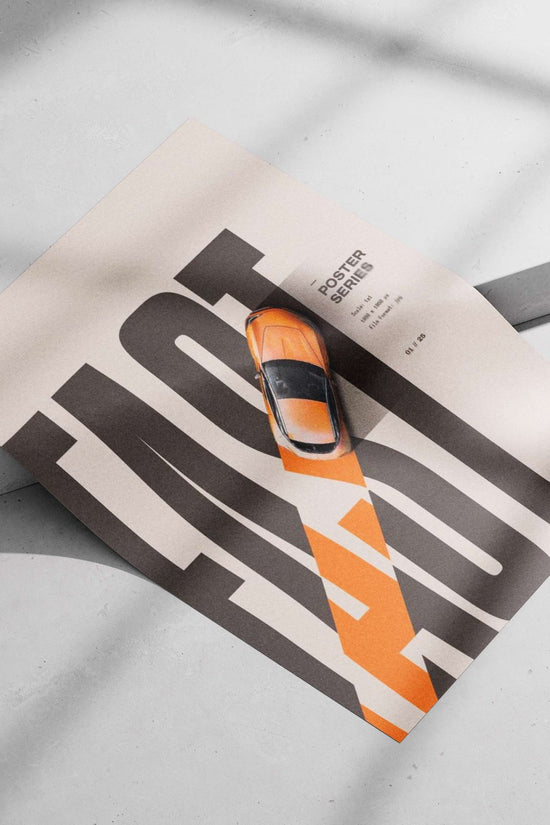 Orange sports car (Lamborghini Aventador) Main Subject: Orange sports car (Lamborghini Aventador) Matte poster print — Cars
