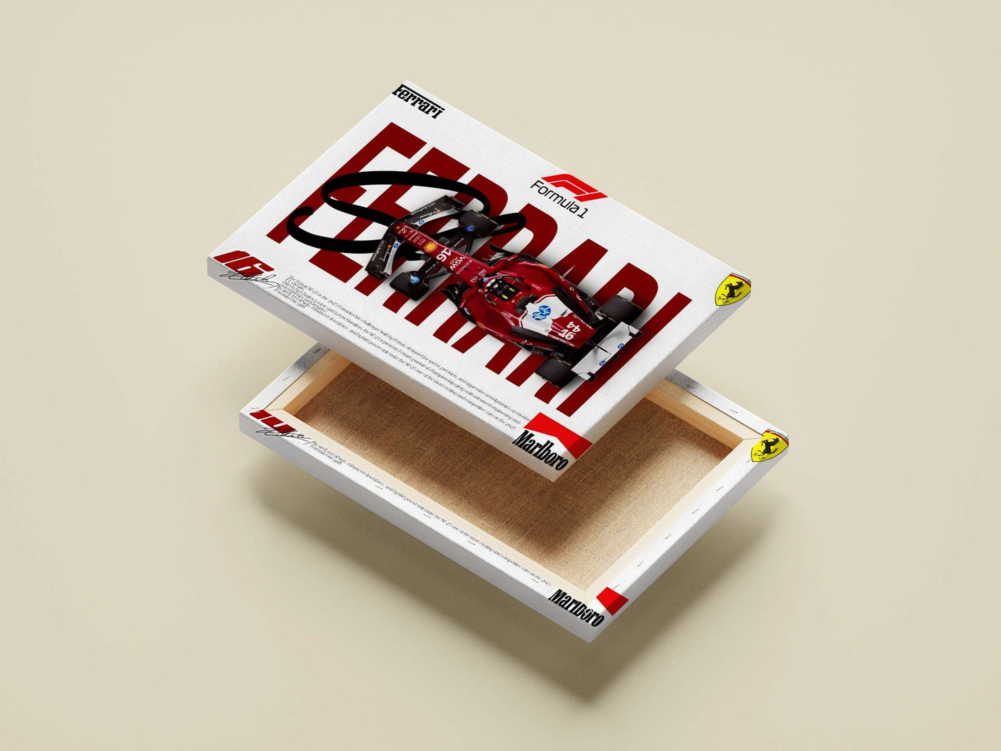 Ferrari SF-25 (specific Formula 1 model) Main Subject: Ferrari SF-25 (specific Formula 1 model) Canvas wall art — Cars wall