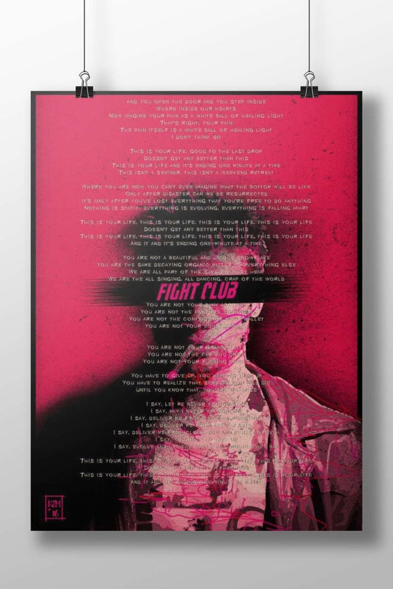 Fight Club Main Subject: Fight Club Matte BoizzBoard rigid print — Hollywood wall art India | PosterBoizz