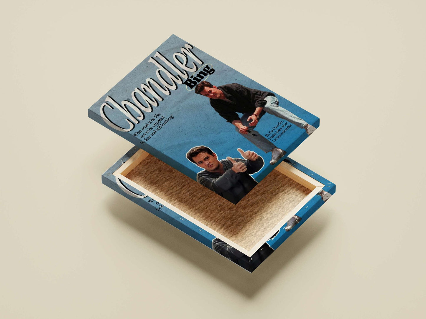 Chandler Bing from the TV franchise *Friends*. Main Subject: Chandler Bing from the TV franchise *Friends*. Canvas wall art