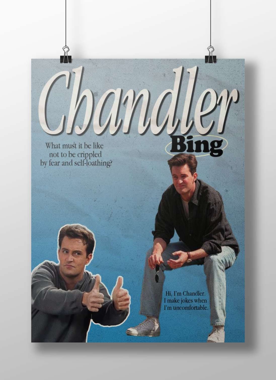 Chandler Bing from the TV franchise *Friends*. Main Subject: Chandler Bing from the TV franchise *Friends*. Matte BoizzBoard