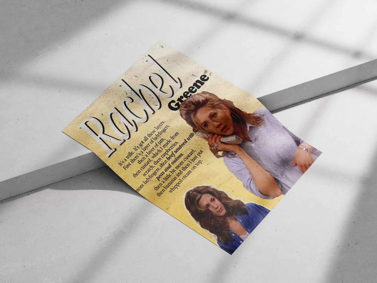 Rachel Greene from the TV series Friends Main Subject: Rachel Greene from the TV series Friends Matte poster print — Series