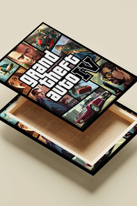 Grand Theft Auto IV Main Subject: Grand Theft Auto IV Canvas wall art — Gaming wall art India | PosterBoizz