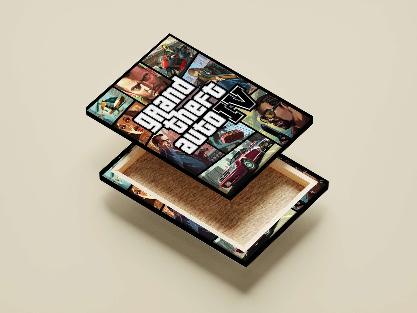 Grand Theft Auto IV Main Subject: Grand Theft Auto IV Canvas wall art — Gaming wall art India | PosterBoizz