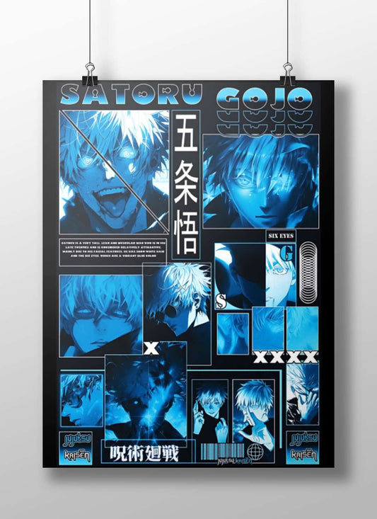 Satoru Gojo from Jujutsu Kaisen Main Subject: Satoru Gojo from Jujutsu Kaisen Matte BoizzBoard rigid print — Anime wall art