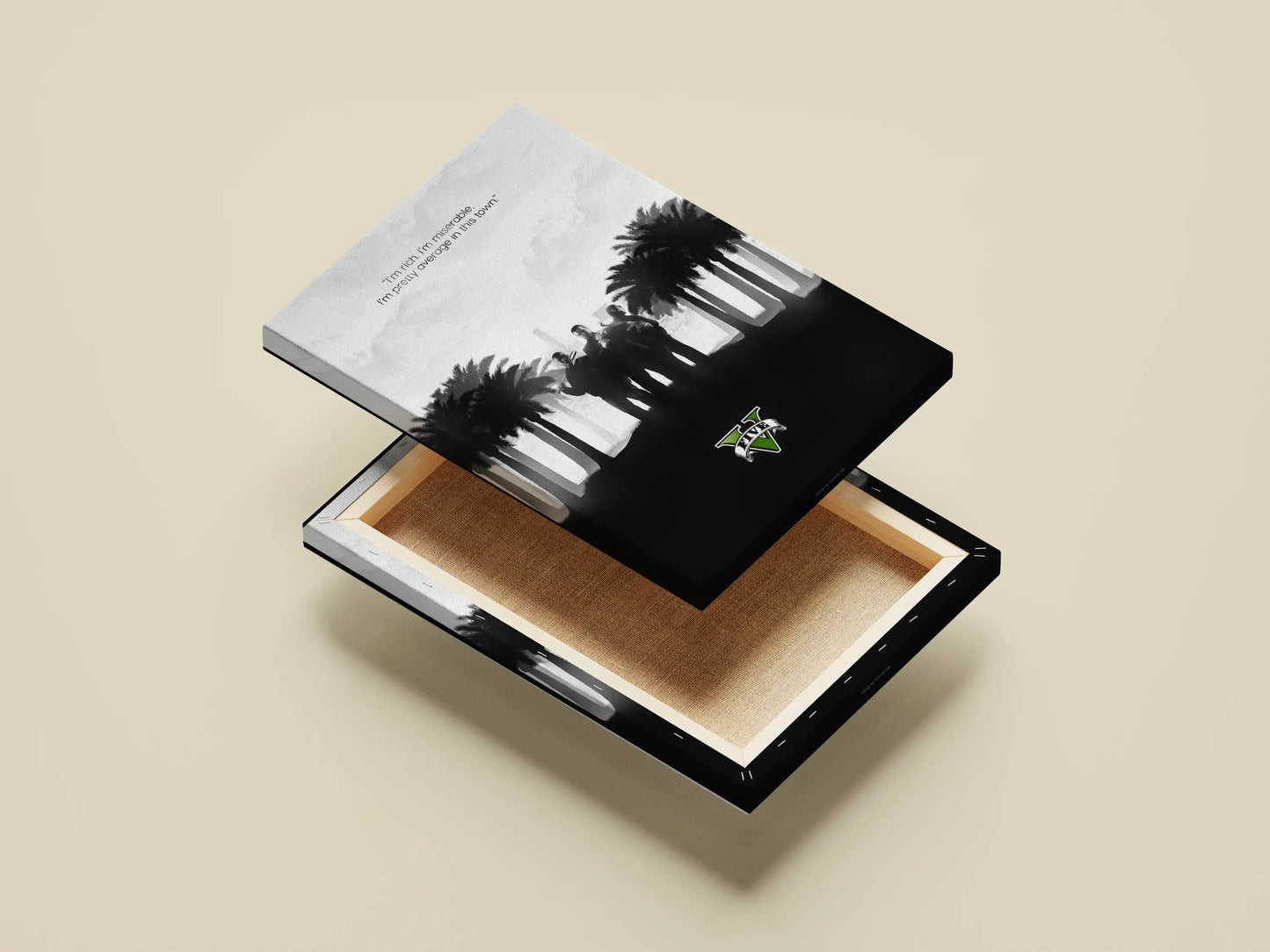 Minimalist GTA 5 Poster - Michael Franklin Trevor Silhouette Art