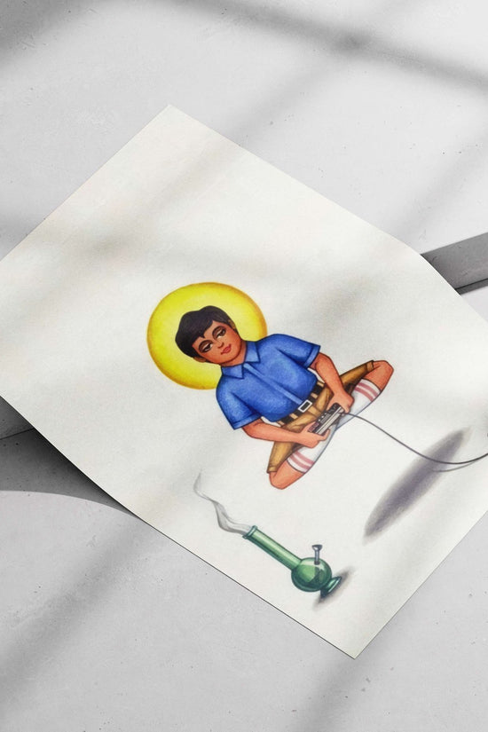 "Gamer with Halo" Vintage Matte poster print — Superhero wall art India | PosterBoizz