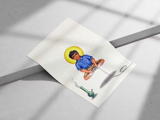 "Gamer with Halo" Vintage Matte poster print — Superhero wall art India | PosterBoizz