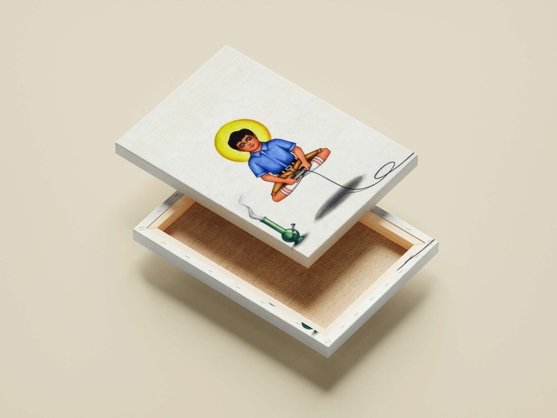 "Gamer with Halo" Vintage Canvas wall art — Superhero wall art India | PosterBoizz