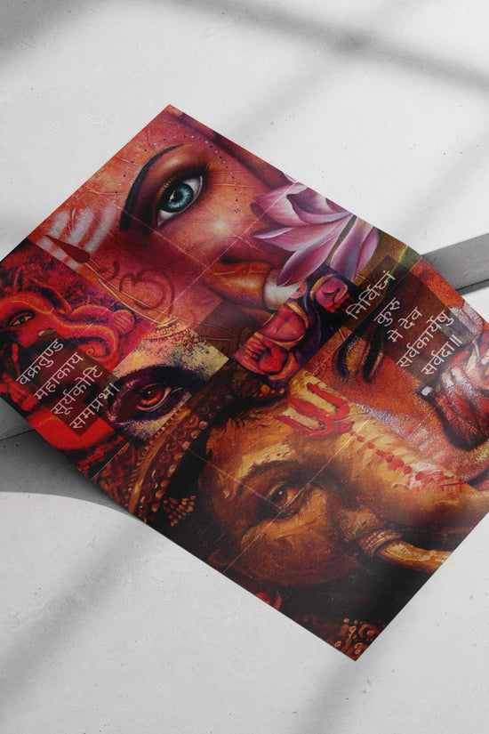 Hindu deities (Ganesha, Shiva) Main Subject: Hindu deities (Ganesha, Shiva) Matte poster print — Sanatan wall art India |