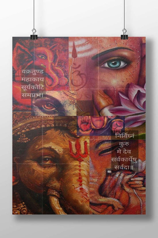 Hindu deities (Ganesha, Shiva) Main Subject: Hindu deities (Ganesha, Shiva) Matte BoizzBoard rigid print — Sanatan wall art