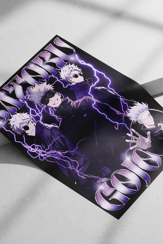 Satoru Gojo from Jujutsu Kaisen Main Subject: Satoru Gojo from Jujutsu Kaisen Matte poster print — Anime wall art India |