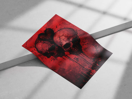 Two Skulls Main Subject: Two Skulls Matte poster print — Art wall art India | PosterBoizz