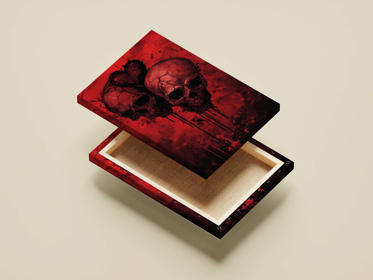 Two Skulls Main Subject: Two Skulls Canvas wall art — Art wall art India | PosterBoizz