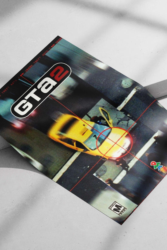 Grand Theft Auto 2 Urban Grit Digital Collage Poster – Retro Gaming Decor