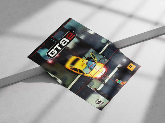 Grand Theft Auto 2 Urban Grit Digital Collage Poster – Retro Gaming Decor