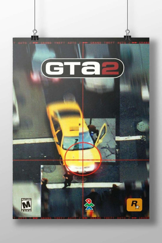 Grand Theft Auto 2 Urban Grit Digital Collage Poster – Retro Gaming Decor
