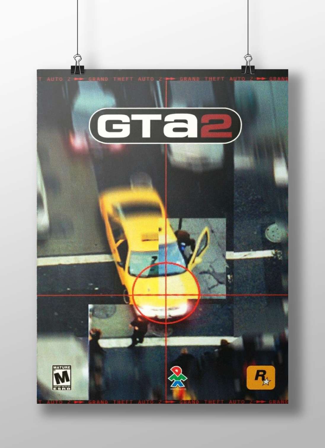 Grand Theft Auto 2 Urban Grit Digital Collage Poster – Retro Gaming Decor