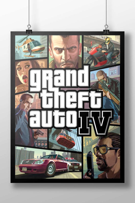 Michael De Santa Urban Gritty Digital Collage Poster – Grand Theft Auto Iv Gaming Wall