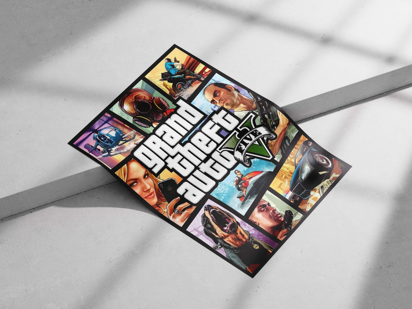 Grand Theft Auto V Main Subject: Grand Theft Auto V Matte poster print — Gaming wall art India | PosterBoizz