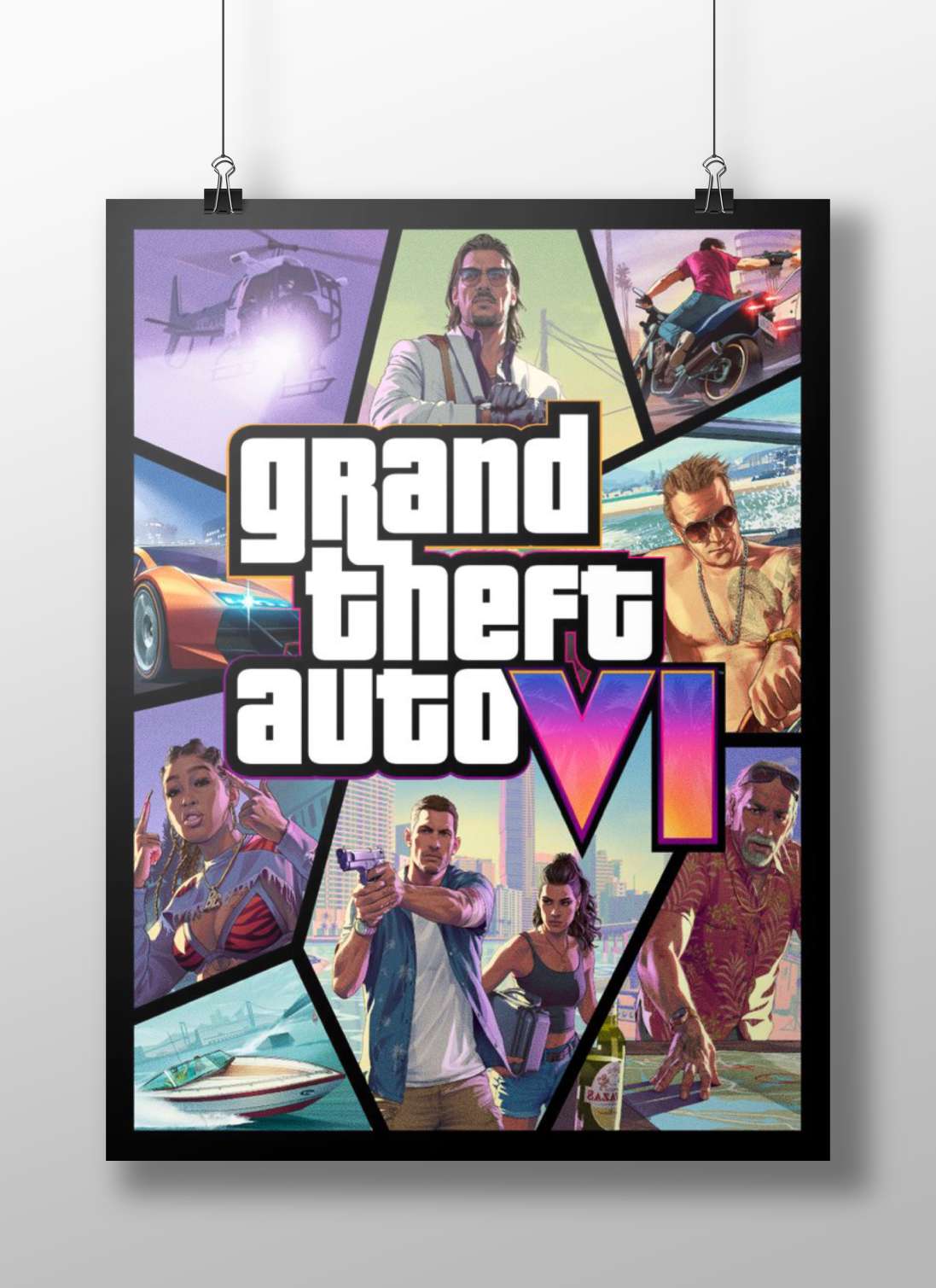 Grand Theft Auto VI promotional poster Grand Theft Auto Vi Urban Adventure Digital Collage Poster