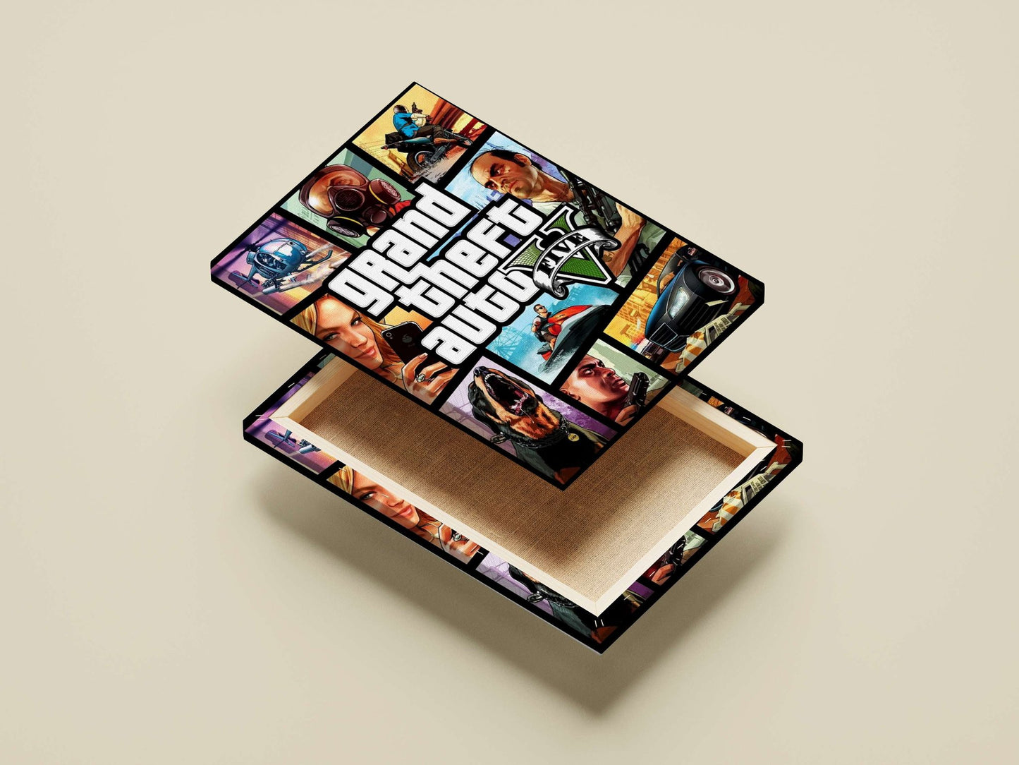 Grand Theft Auto V Main Subject: Grand Theft Auto V Canvas wall art — Gaming wall art India | PosterBoizz