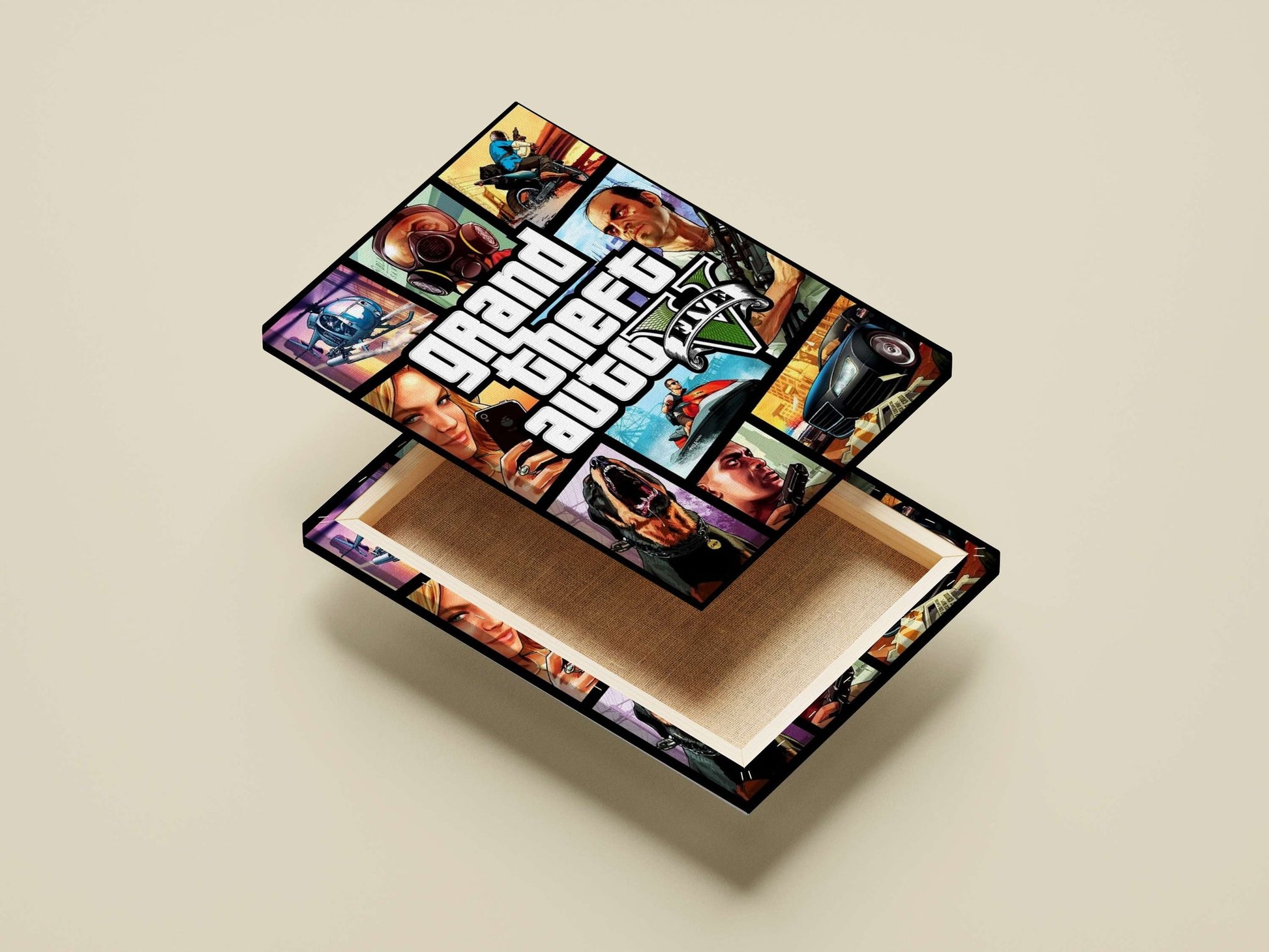Grand Theft Auto V Main Subject: Grand Theft Auto V Canvas wall art — Gaming wall art India | PosterBoizz