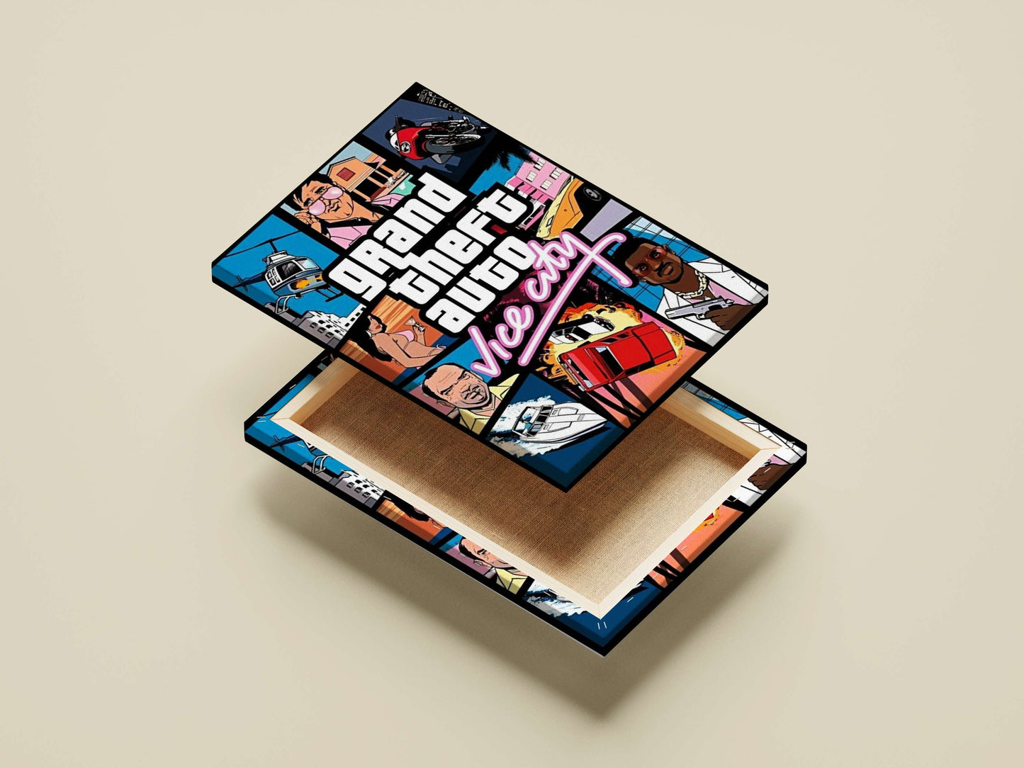 Grand Theft Auto: Vice City Collage Urban Chaos Digital Art Poster – Miami Night Life