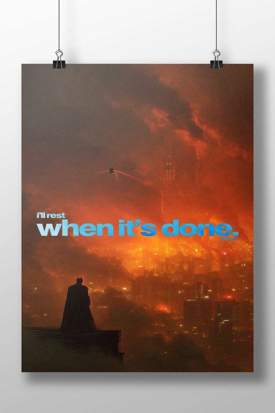 Batman Determined Heroic Gotham Night Poster – The Dark Knight Cinematic Realism Wall Art