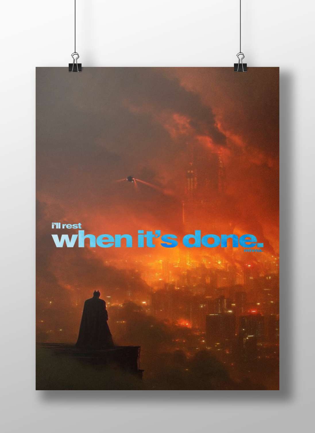 Batman Determined Heroic Gotham Night Poster – The Dark Knight Cinematic Realism Wall Art
