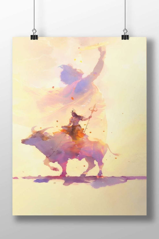 Lord Shiva Hindu Vedic Modern Digital Matte BoizzBoard rigid print — Sanatan wall art India | PosterBoizz