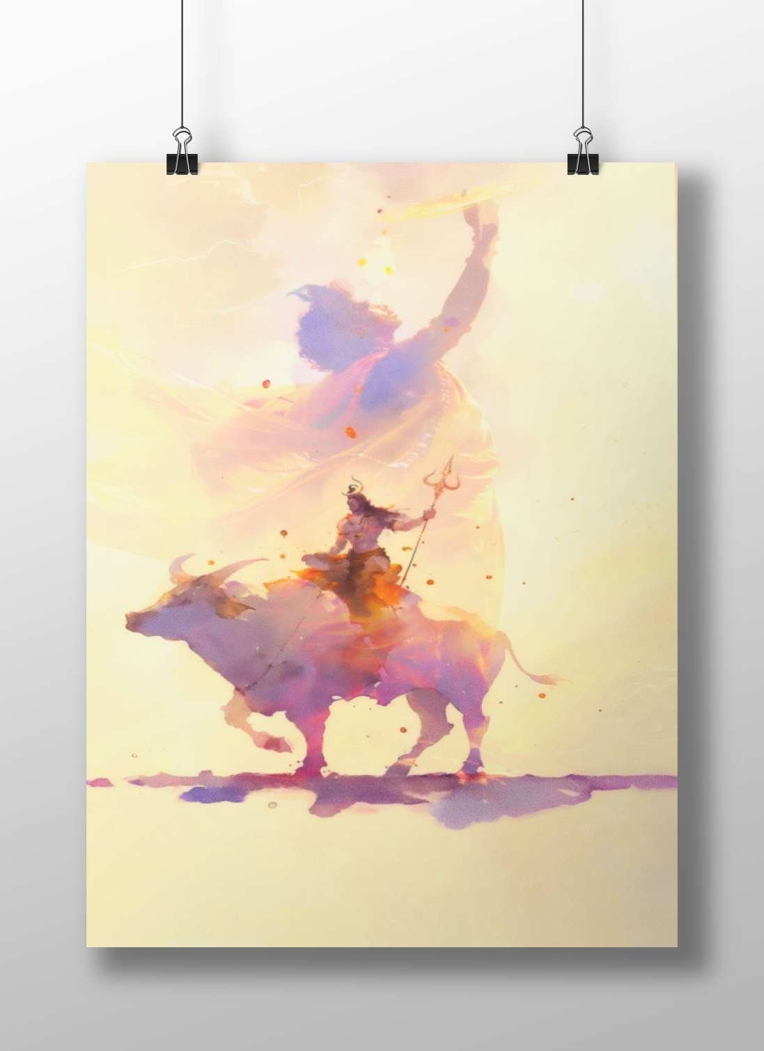 Lord Shiva Hindu Vedic Modern Digital Matte BoizzBoard rigid print — Sanatan wall art India | PosterBoizz