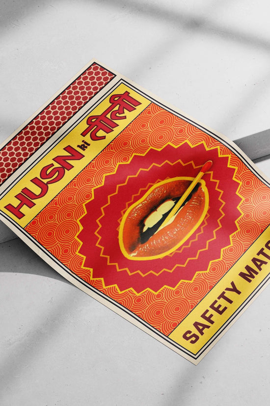 Jhoom (2008) Husn Ki Toili Vintage Safety Matches Sensual Bollywood Poster – Retro Indian Design