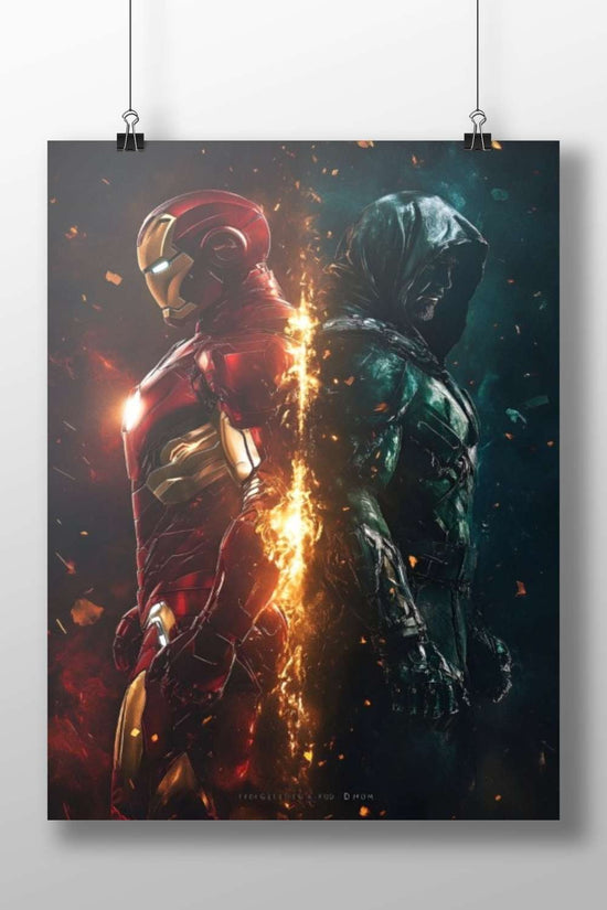 Iron Man (Marvel) and Nightwing (DC Comics) Main Subject: Iron Man (Marvel) and Nightwing (DC Comics) Matte BoizzBoard rigid