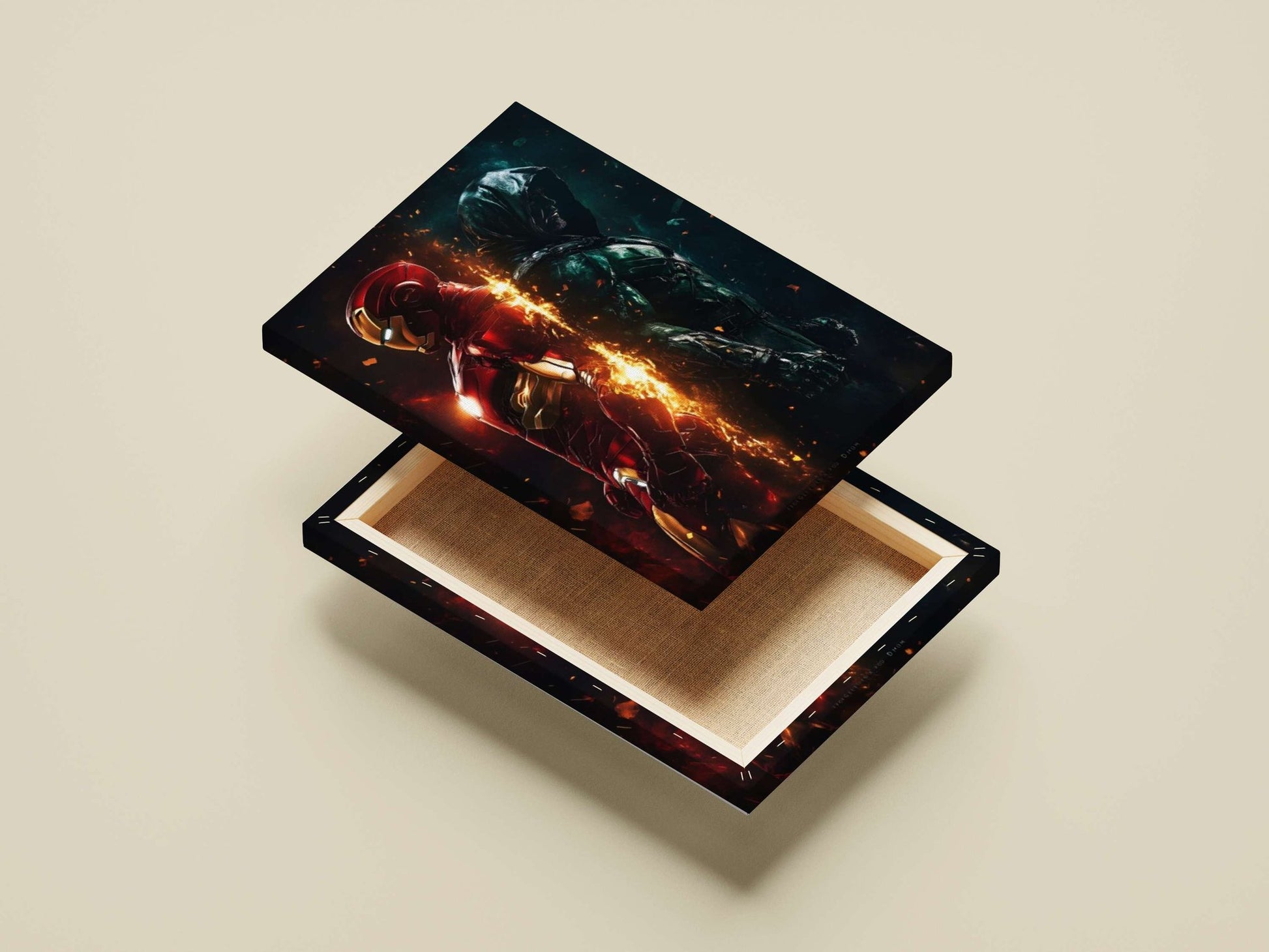 Iron Man (Marvel) and Nightwing (DC Comics) Main Subject: Iron Man (Marvel) and Nightwing (DC Comics) Canvas wall art —