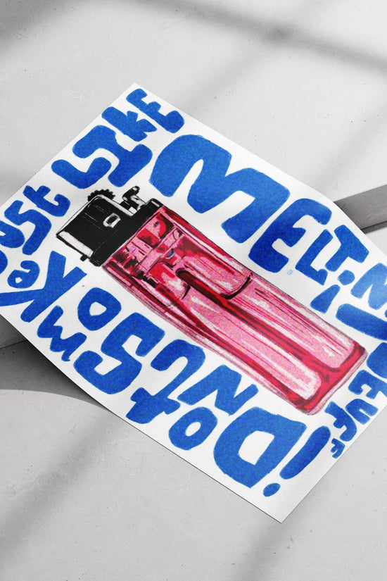 Pink Disposable Lighter Main Subject: Pink Disposable Lighter Matte poster print — Art wall art India | PosterBoizz
