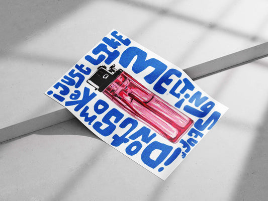 Pink Disposable Lighter Main Subject: Pink Disposable Lighter Matte poster print — Art wall art India | PosterBoizz