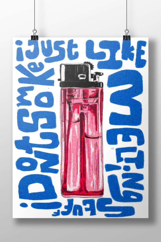 Pink Disposable Lighter Main Subject: Pink Disposable Lighter Matte BoizzBoard rigid print — Art wall art India | PosterBoizz