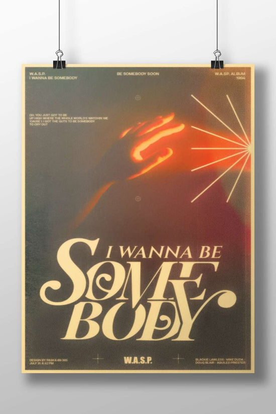W.A.S.P. album artwork for "I Wanna Be Somebody" (1984) Main Subject: W.A.S.P. album artwork for "I Wanna Be Somebody"