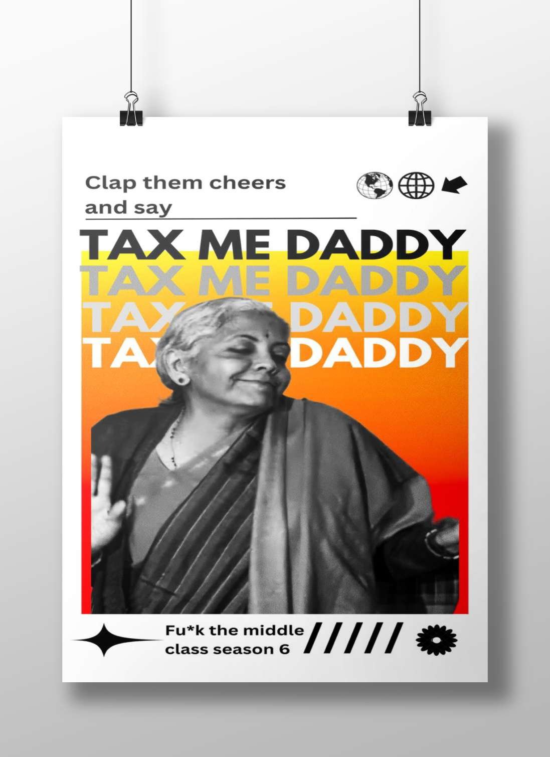 TAX ME DADDY slogan Main Subject: TAX ME DADDY slogan Matte BoizzBoard rigid print — Quotes wall art India | PosterBoizz