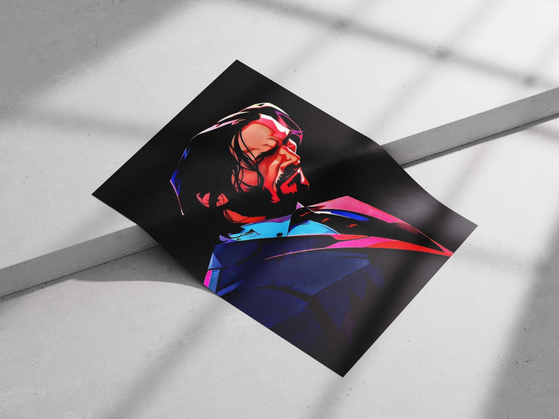 John Wick (from John Wick franchise) Main Subject: John Wick (from John Wick franchise) Matte poster print — Hollywood wall