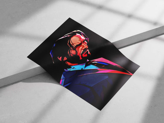 John Wick (from John Wick franchise) Main Subject: John Wick (from John Wick franchise) Matte poster print — Hollywood wall